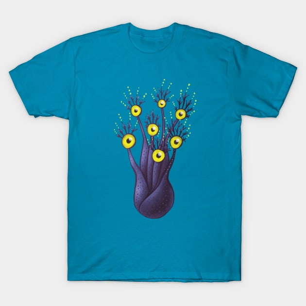 Tree Monster With Yellow Eyes T-Shirt by Boriana Giormova